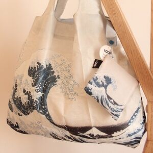 LOQI Museum Hokusai's The Great Wave Reusable Shopping Bag, Multicolored